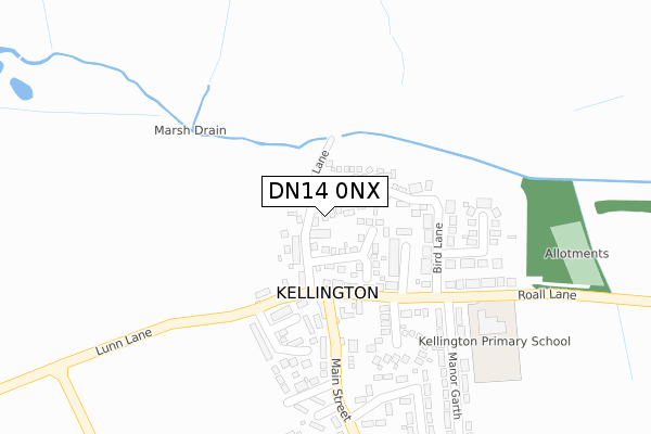 DN14 0NX map - large scale - OS Open Zoomstack (Ordnance Survey)