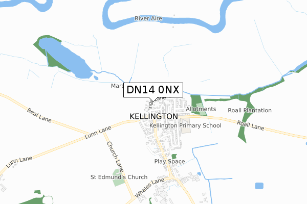 DN14 0NX map - small scale - OS Open Zoomstack (Ordnance Survey)