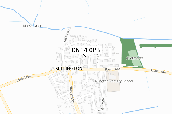 DN14 0PB map - large scale - OS Open Zoomstack (Ordnance Survey)