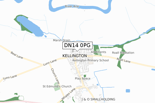 DN14 0PG map - small scale - OS Open Zoomstack (Ordnance Survey)