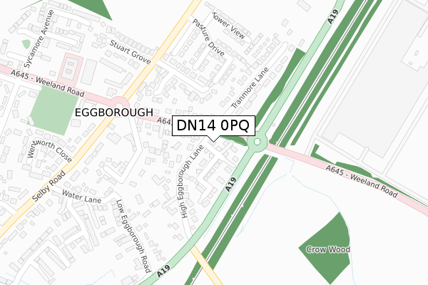 DN14 0PQ map - large scale - OS Open Zoomstack (Ordnance Survey)