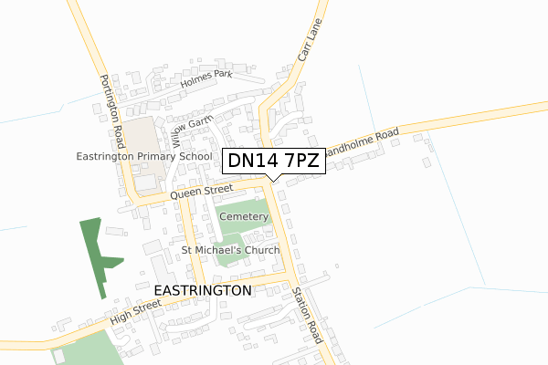 DN14 7PZ map - large scale - OS Open Zoomstack (Ordnance Survey)