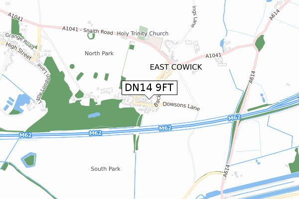 DN14 9FT map - small scale - OS Open Zoomstack (Ordnance Survey)