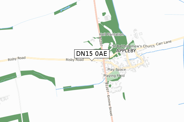 DN15 0AE map - small scale - OS Open Zoomstack (Ordnance Survey)