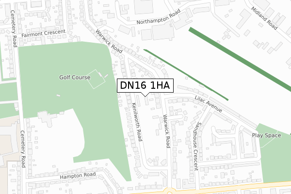 DN16 1HA map - large scale - OS Open Zoomstack (Ordnance Survey)