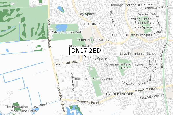 DN17 2ED map - small scale - OS Open Zoomstack (Ordnance Survey)