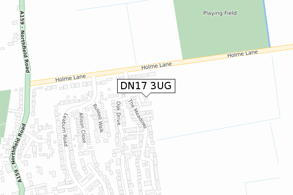 DN17 3UG map - large scale - OS Open Zoomstack (Ordnance Survey)