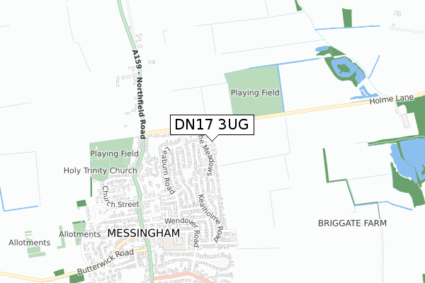 DN17 3UG map - small scale - OS Open Zoomstack (Ordnance Survey)