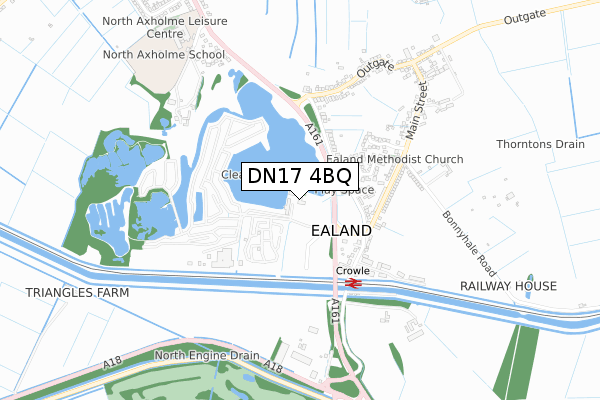 DN17 4BQ map - small scale - OS Open Zoomstack (Ordnance Survey)