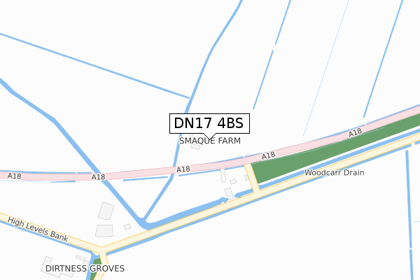 DN17 4BS map - large scale - OS Open Zoomstack (Ordnance Survey)