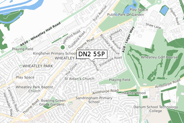 DN2 5SP map - small scale - OS Open Zoomstack (Ordnance Survey)