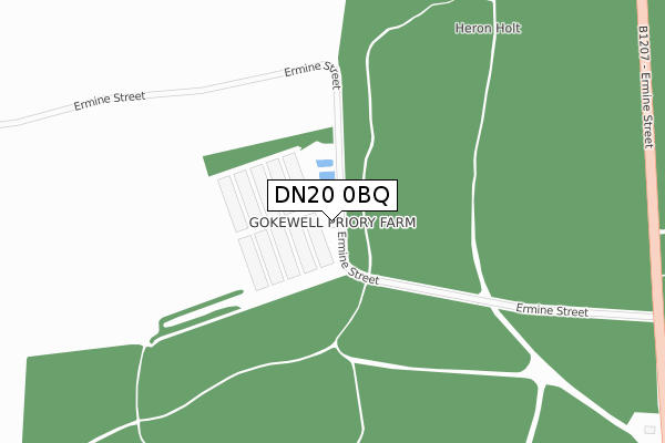 DN20 0BQ map - large scale - OS Open Zoomstack (Ordnance Survey)