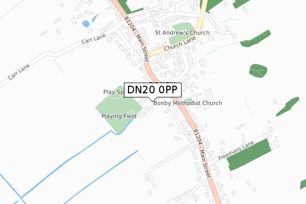 DN20 0PP map - large scale - OS Open Zoomstack (Ordnance Survey)