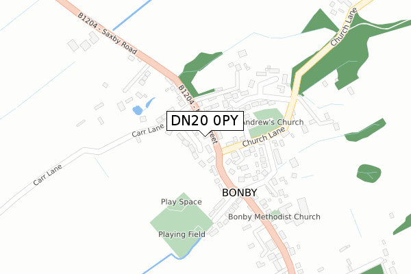 DN20 0PY map - large scale - OS Open Zoomstack (Ordnance Survey)