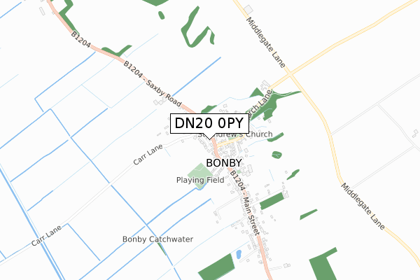 DN20 0PY map - small scale - OS Open Zoomstack (Ordnance Survey)