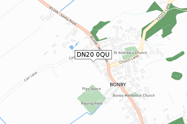 DN20 0QU map - large scale - OS Open Zoomstack (Ordnance Survey)