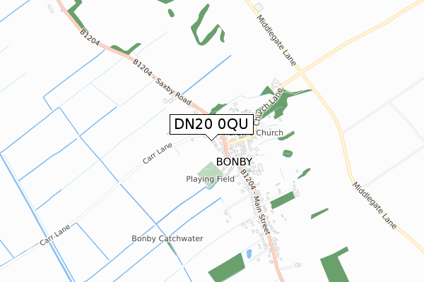 DN20 0QU map - small scale - OS Open Zoomstack (Ordnance Survey)