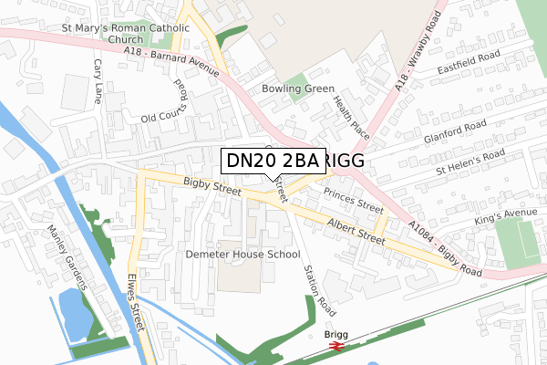 DN20 2BA map - large scale - OS Open Zoomstack (Ordnance Survey)