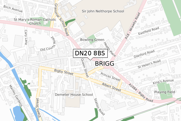 DN20 8BS map - large scale - OS Open Zoomstack (Ordnance Survey)