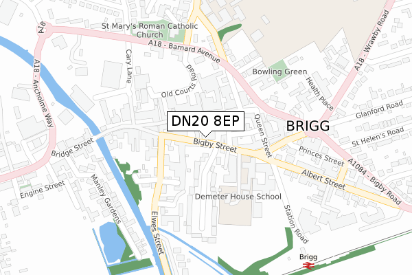 DN20 8EP map - large scale - OS Open Zoomstack (Ordnance Survey)