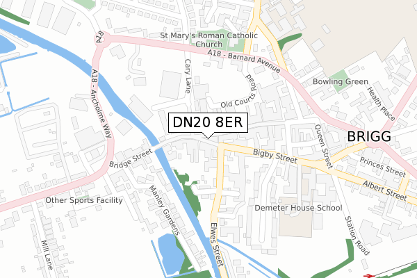 DN20 8ER map - large scale - OS Open Zoomstack (Ordnance Survey)