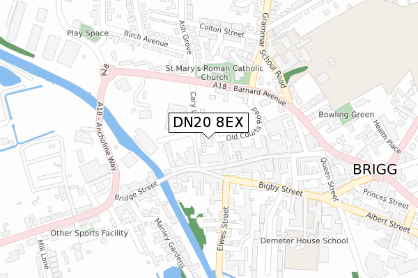 DN20 8EX map - large scale - OS Open Zoomstack (Ordnance Survey)