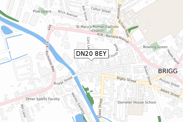 DN20 8EY map - large scale - OS Open Zoomstack (Ordnance Survey)