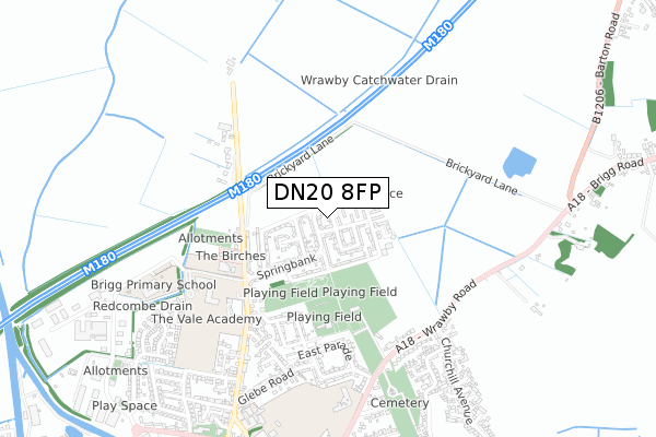 DN20 8FP map - small scale - OS Open Zoomstack (Ordnance Survey)