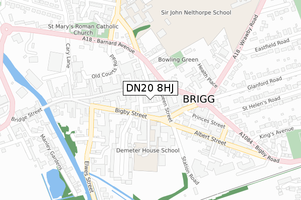 DN20 8HJ map - large scale - OS Open Zoomstack (Ordnance Survey)