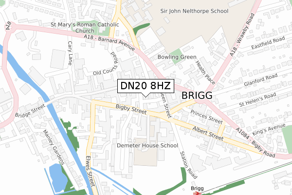 DN20 8HZ map - large scale - OS Open Zoomstack (Ordnance Survey)