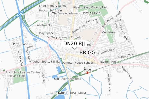 DN20 8JJ map - small scale - OS Open Zoomstack (Ordnance Survey)