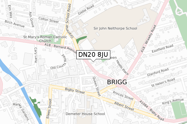 DN20 8JU map - large scale - OS Open Zoomstack (Ordnance Survey)