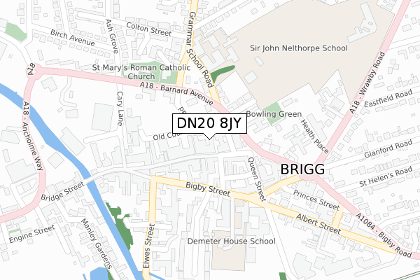 DN20 8JY map - large scale - OS Open Zoomstack (Ordnance Survey)