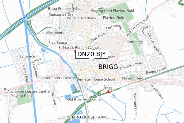 DN20 8JY map - small scale - OS Open Zoomstack (Ordnance Survey)