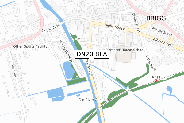 DN20 8LA map - large scale - OS Open Zoomstack (Ordnance Survey)