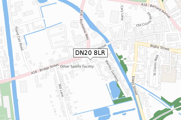 DN20 8LR map - large scale - OS Open Zoomstack (Ordnance Survey)