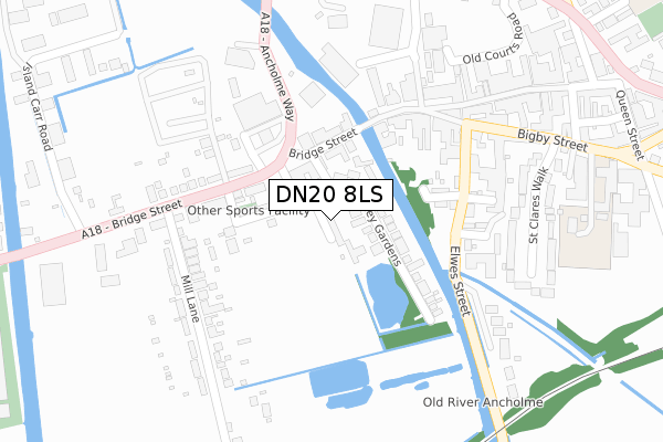 DN20 8LS map - large scale - OS Open Zoomstack (Ordnance Survey)