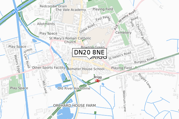 DN20 8NE map - small scale - OS Open Zoomstack (Ordnance Survey)