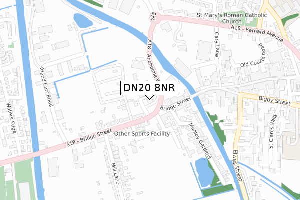 DN20 8NR map - large scale - OS Open Zoomstack (Ordnance Survey)