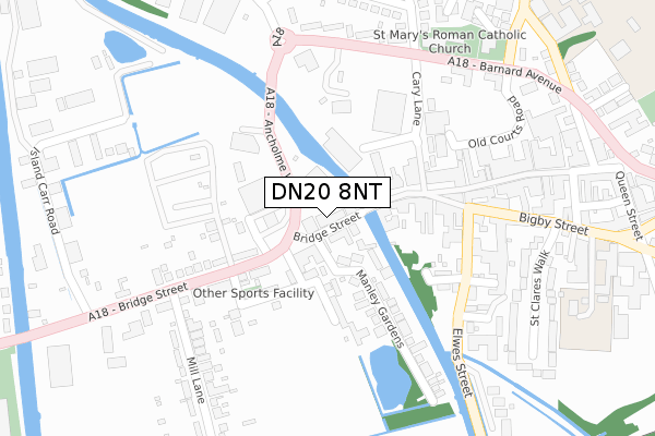 DN20 8NT map - large scale - OS Open Zoomstack (Ordnance Survey)