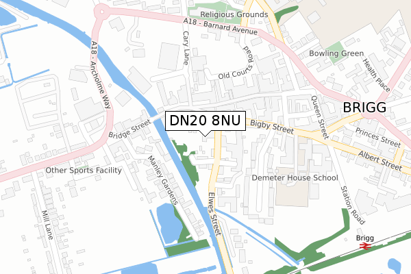 DN20 8NU map - large scale - OS Open Zoomstack (Ordnance Survey)