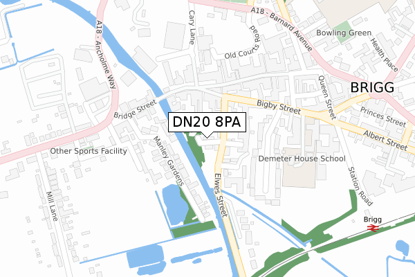 DN20 8PA map - large scale - OS Open Zoomstack (Ordnance Survey)