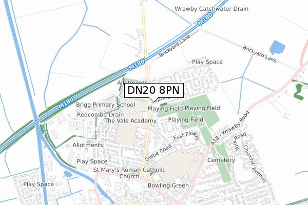 DN20 8PN map - small scale - OS Open Zoomstack (Ordnance Survey)