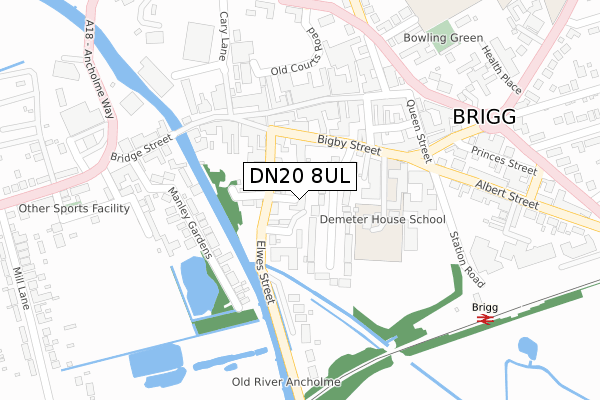 DN20 8UL map - large scale - OS Open Zoomstack (Ordnance Survey)