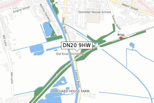 DN20 9HW map - large scale - OS Open Zoomstack (Ordnance Survey)