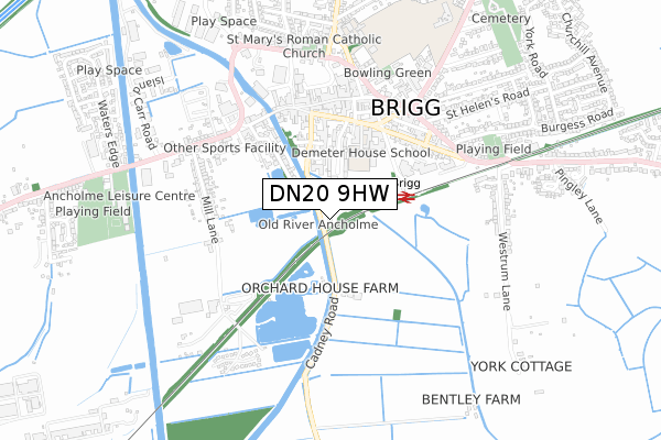 DN20 9HW map - small scale - OS Open Zoomstack (Ordnance Survey)