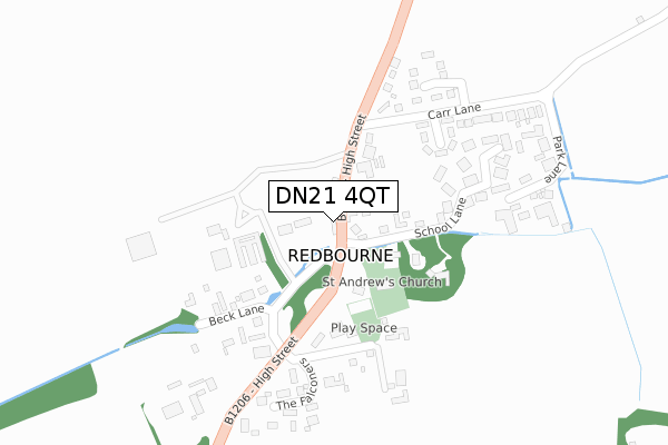 DN21 4QT map - large scale - OS Open Zoomstack (Ordnance Survey)