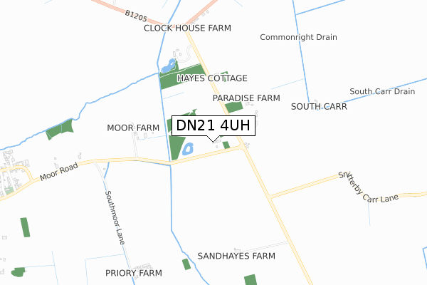 DN21 4UH map - small scale - OS Open Zoomstack (Ordnance Survey)