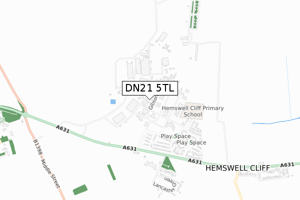 DN21 5TL map - small scale - OS Open Zoomstack (Ordnance Survey)