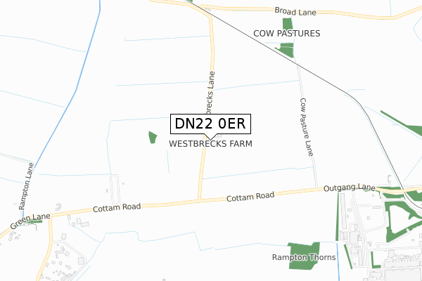 DN22 0ER map - small scale - OS Open Zoomstack (Ordnance Survey)